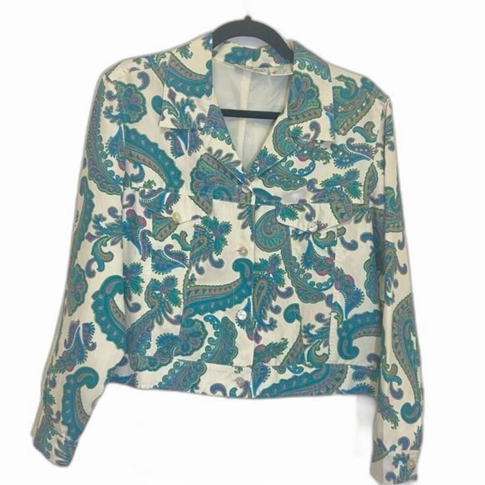 Patchington - Silk/Linen Paisley Print Jacket - Women's size M